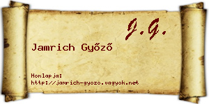 Jamrich Győző névjegykártya